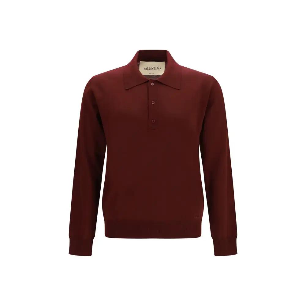 Valentino Bordeaux Wool Oves Aries Polo Shirt