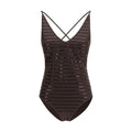 Maillot de bain une pièce en nylon marron Brunello Cucinelli