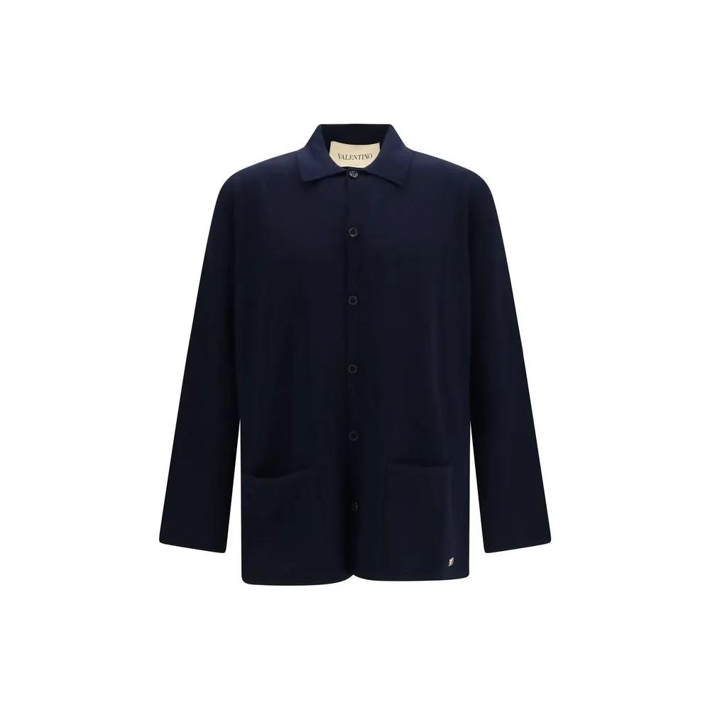 Cardigan en laine bleue Valentino Aries