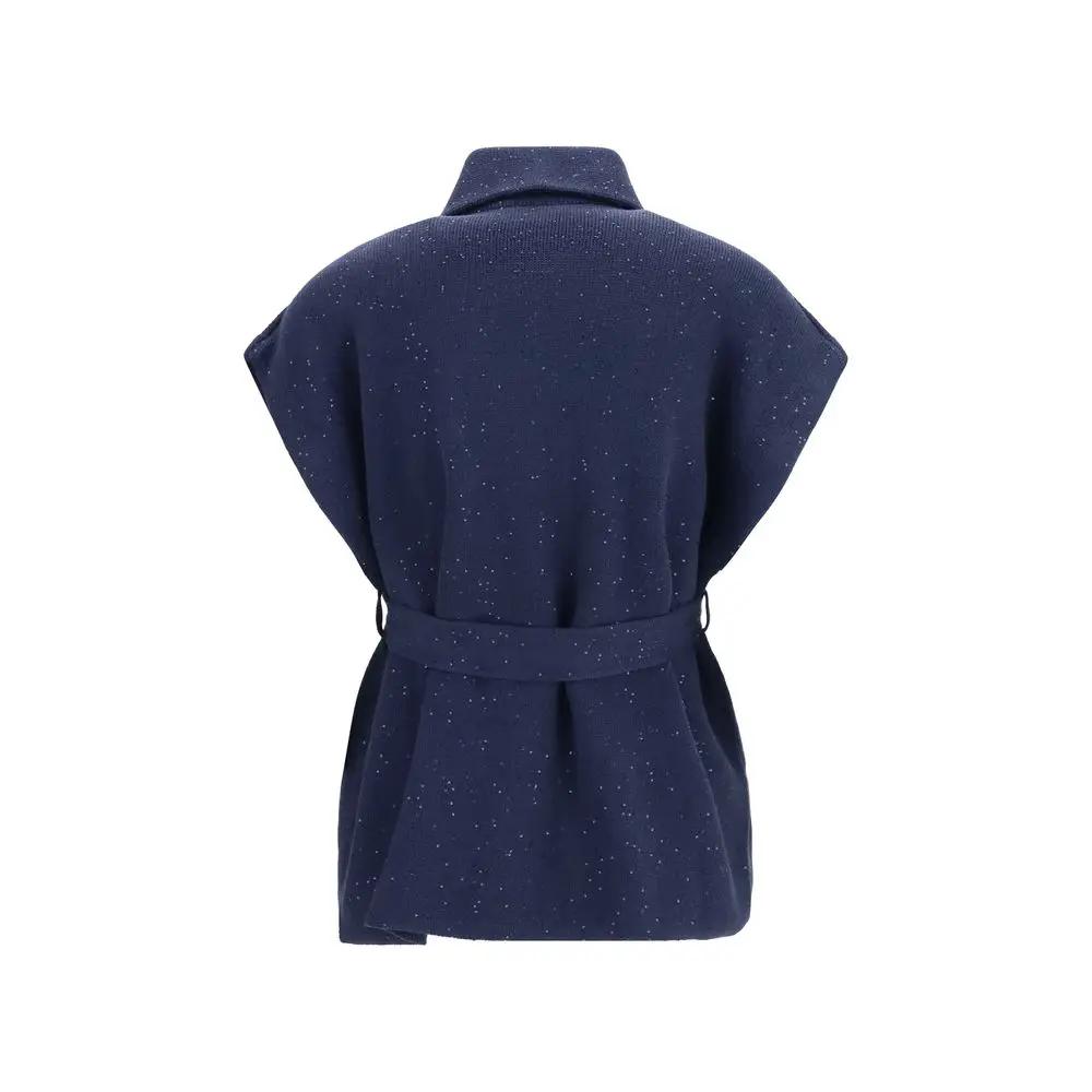 Manteau Brunello Cucinelli en coton bleu