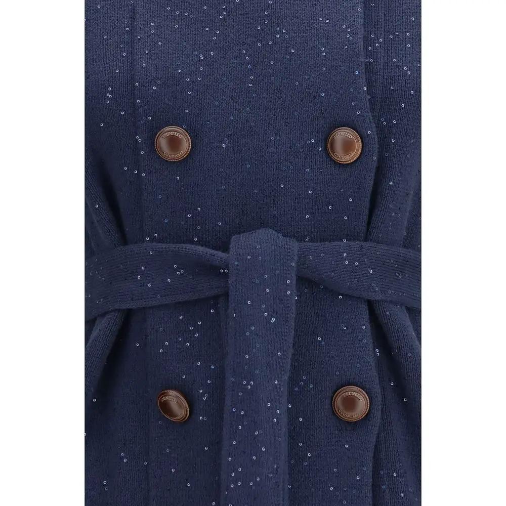 Manteau Brunello Cucinelli en coton bleu
