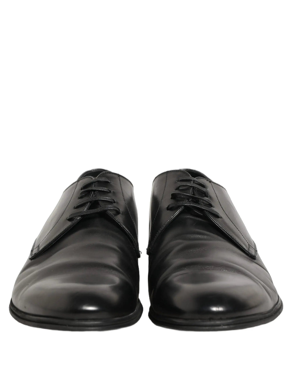 Dolce & Gabbana Black Leather Men Derby Dress Formal Shoes