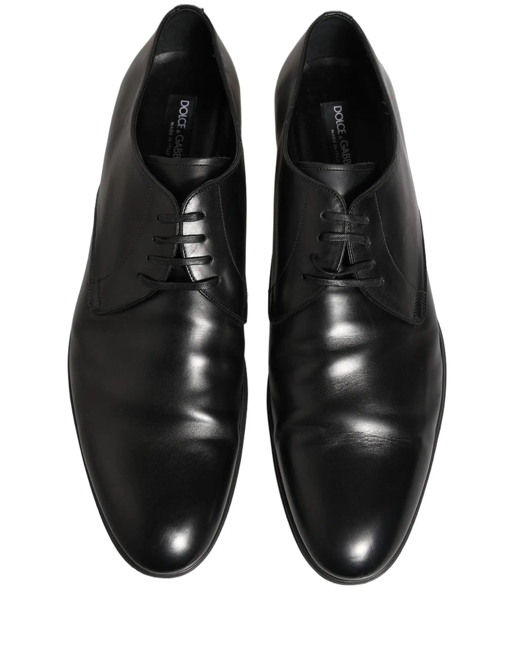 Dolce & Gabbana Black Leather Men Derby Dress Formal Shoes