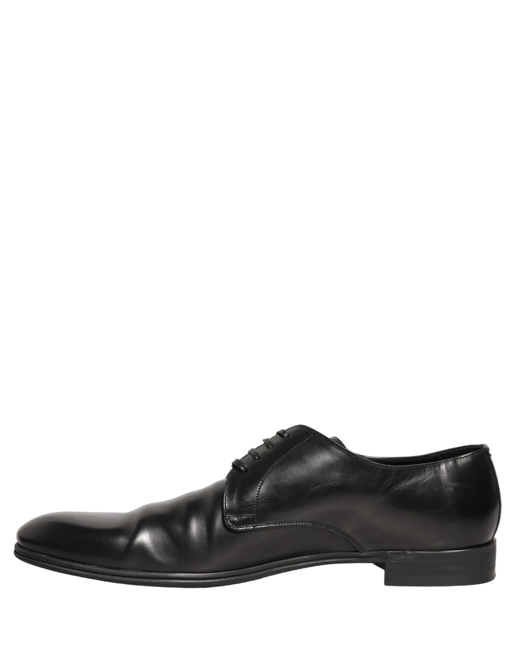 Dolce & Gabbana Black Leather Men Derby Dress Formal Shoes
