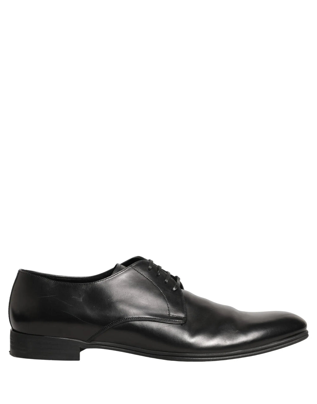 Dolce & Gabbana Black Leather Men Derby Dress Formal Shoes