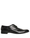 Dolce & Gabbana Black Leather Men Derby Dress Formal Shoes