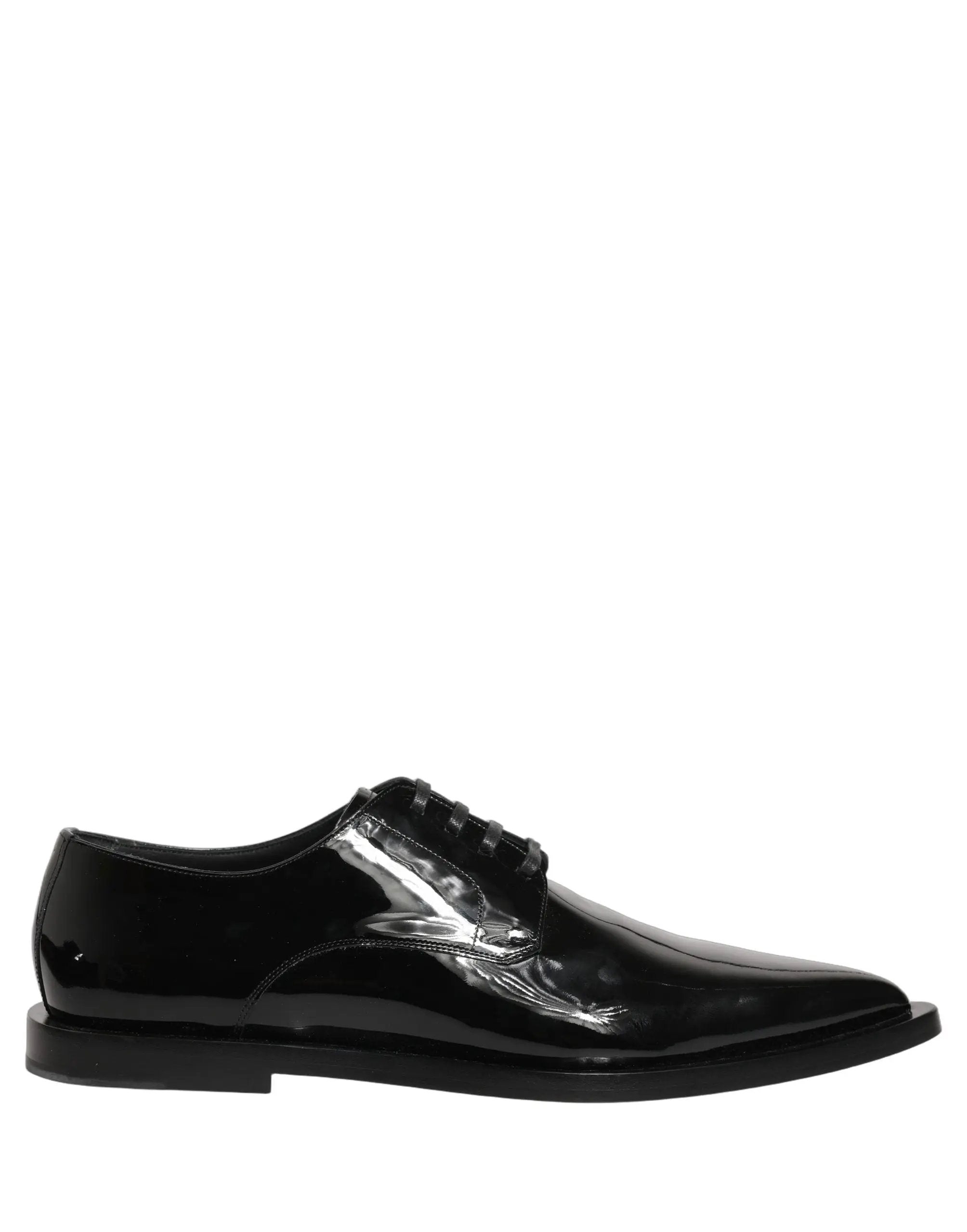 Dolce & Gabbana Black Leather Men Derby Dress Formal Shoes
