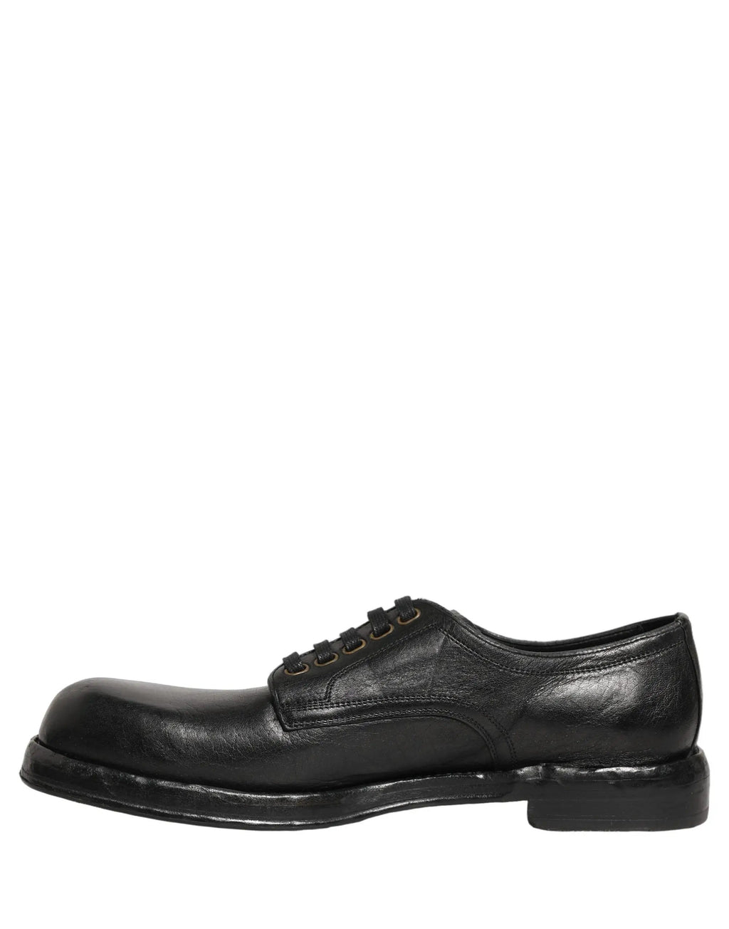 Dolce & Gabbana Black Leather Lace Up Derby Dress Men Shoes