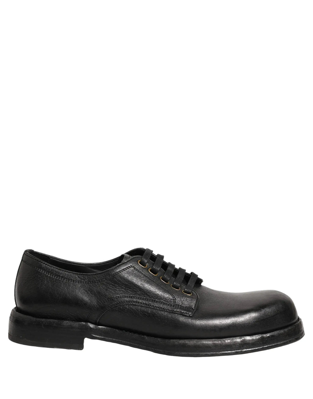 Dolce & Gabbana Black Leather Lace Up Derby Dress Men Shoes