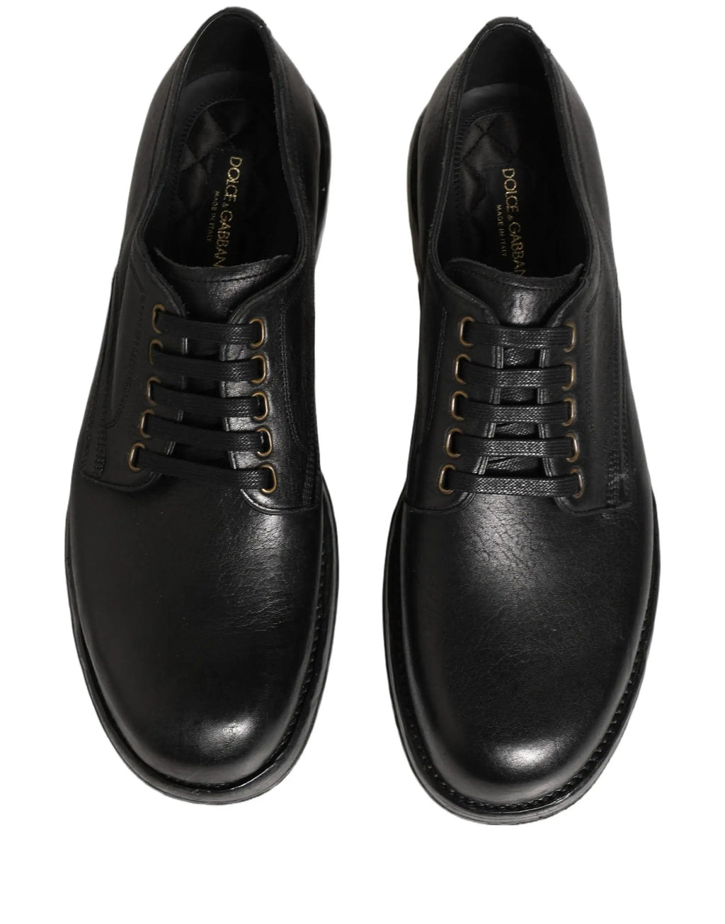 Dolce & Gabbana Black Leather Lace Up Derby Dress Men Shoes