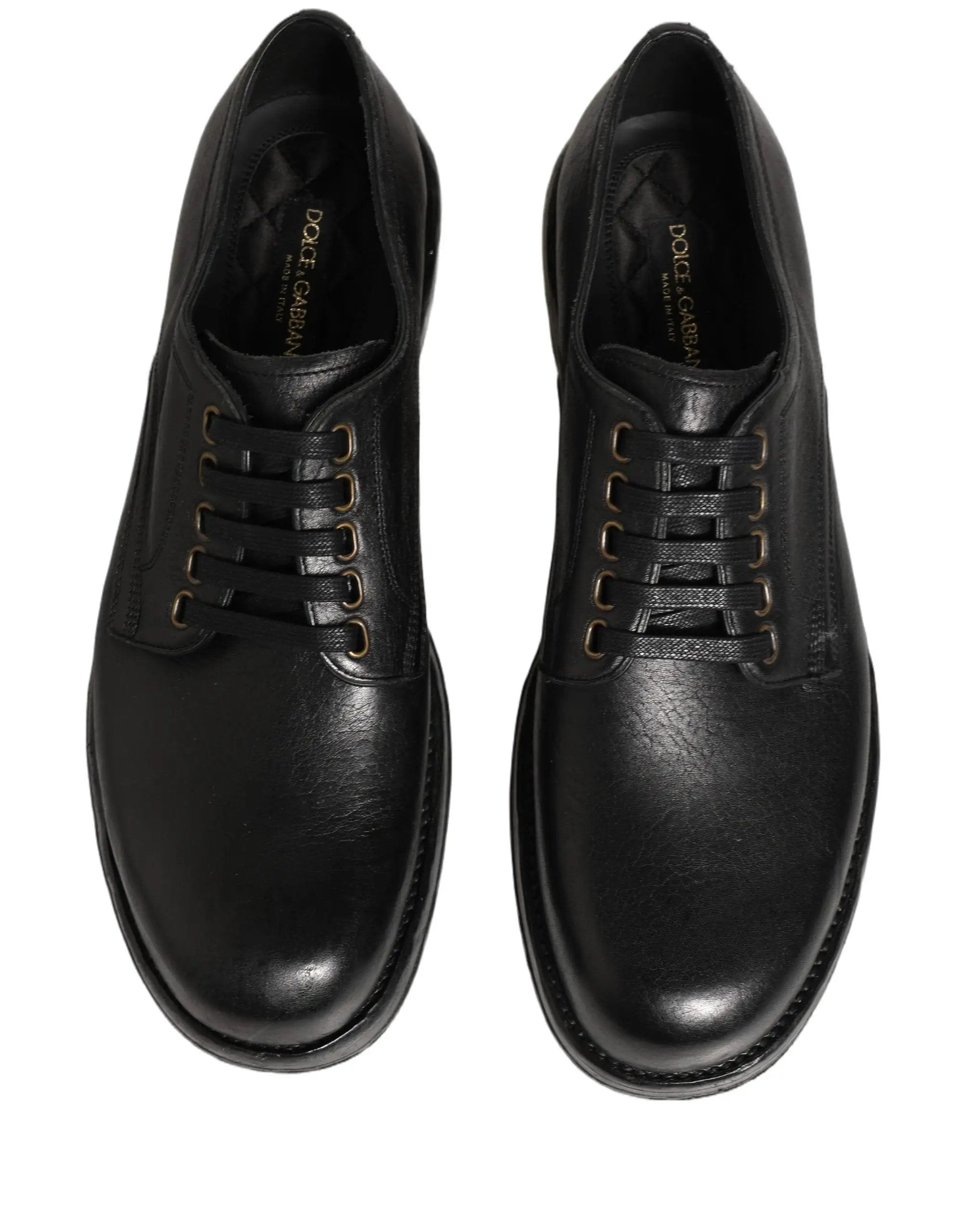 Dolce & Gabbana Black Leather Lace Up Derby Dress Men Shoes