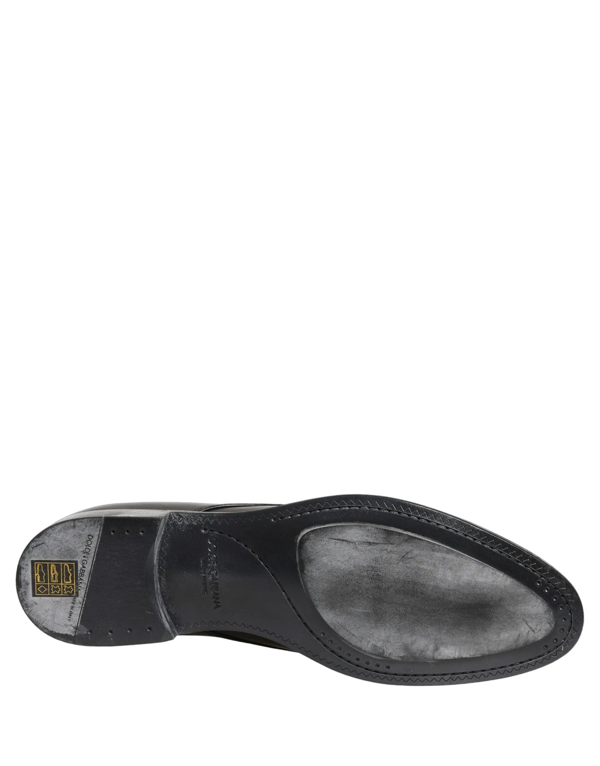 Dolce & Gabbana Dress Black Leather Lace Up Derby Men Shoes