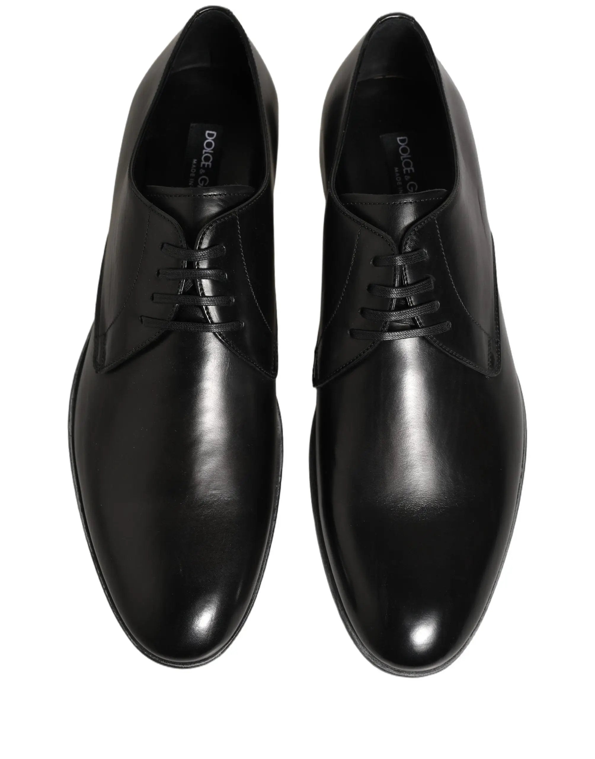 Dolce & Gabbana Dress Black Leather Lace Up Derby Men Shoes