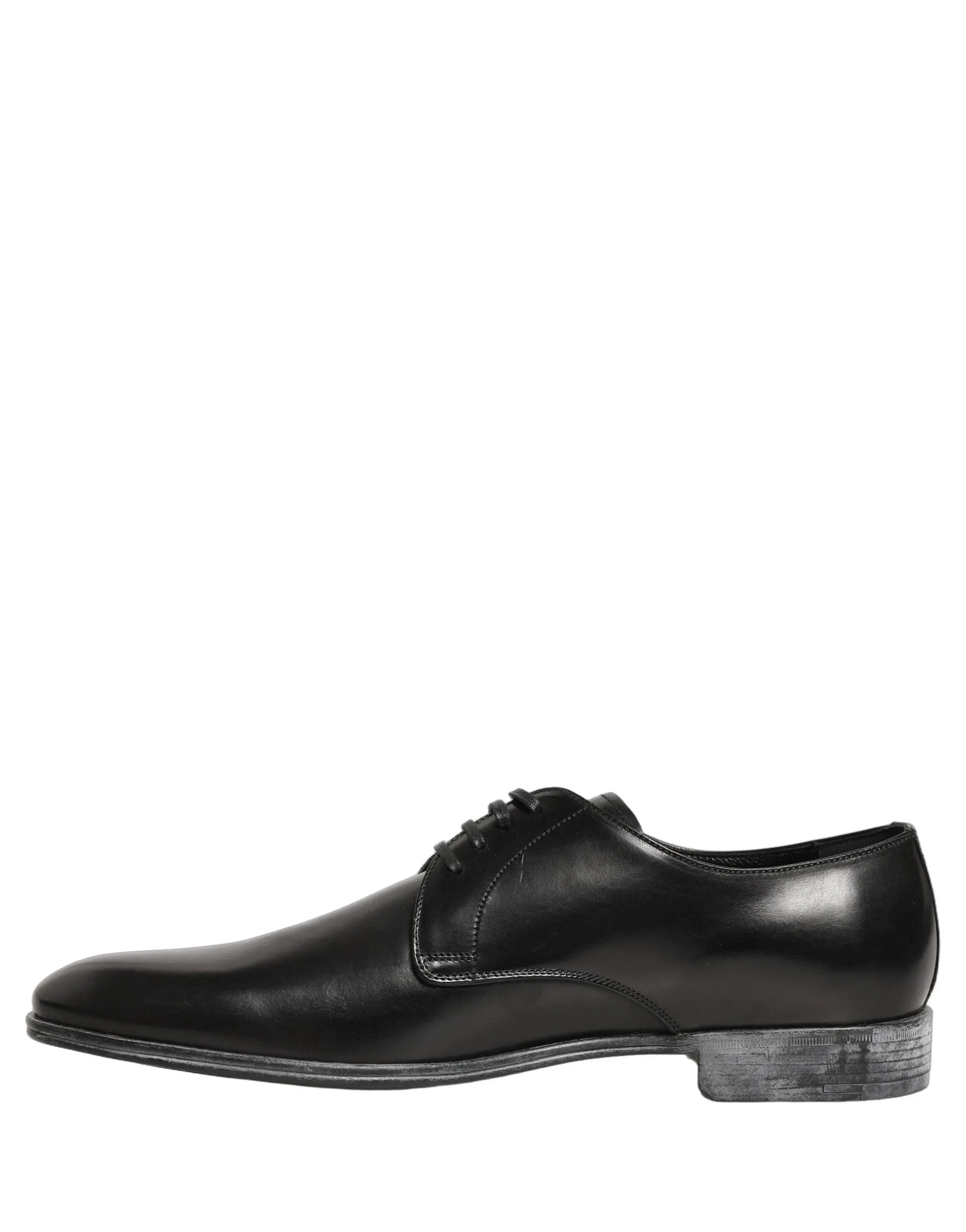 Dolce & Gabbana Dress Black Leather Lace Up Derby Men Shoes