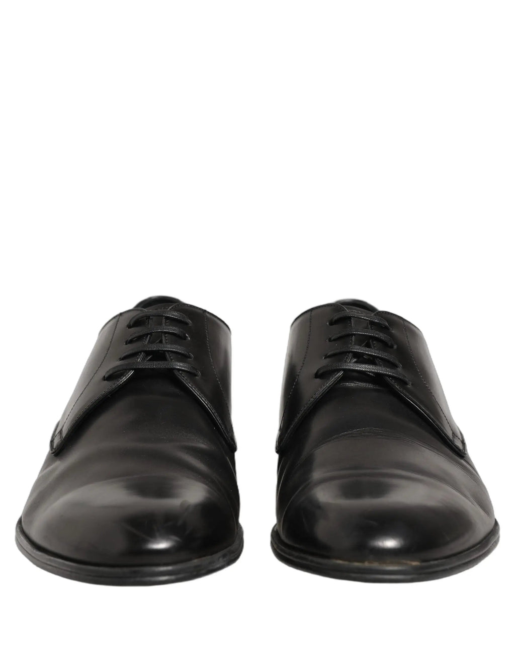 Robe Dolce & Gabbana Chaussures Derby à Lacets en Cuir Noir