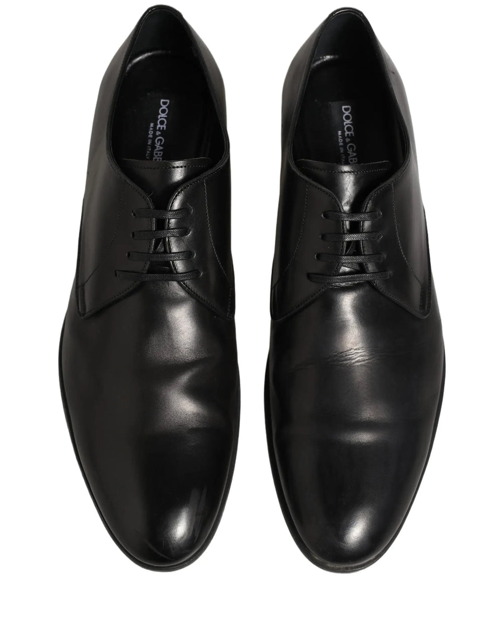 Robe Dolce & Gabbana Chaussures Derby à Lacets en Cuir Noir