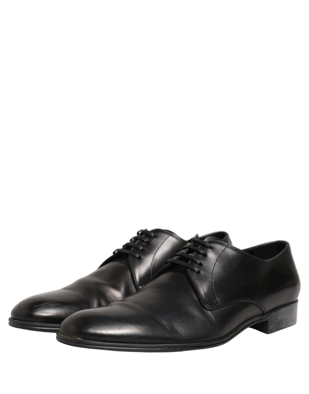 Robe Dolce & Gabbana Chaussures Derby à Lacets en Cuir Noir