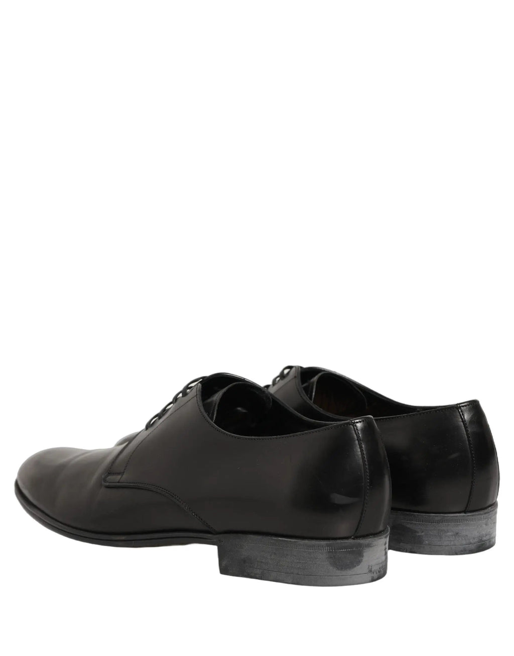 Robe Dolce & Gabbana Chaussures Derby à Lacets en Cuir Noir