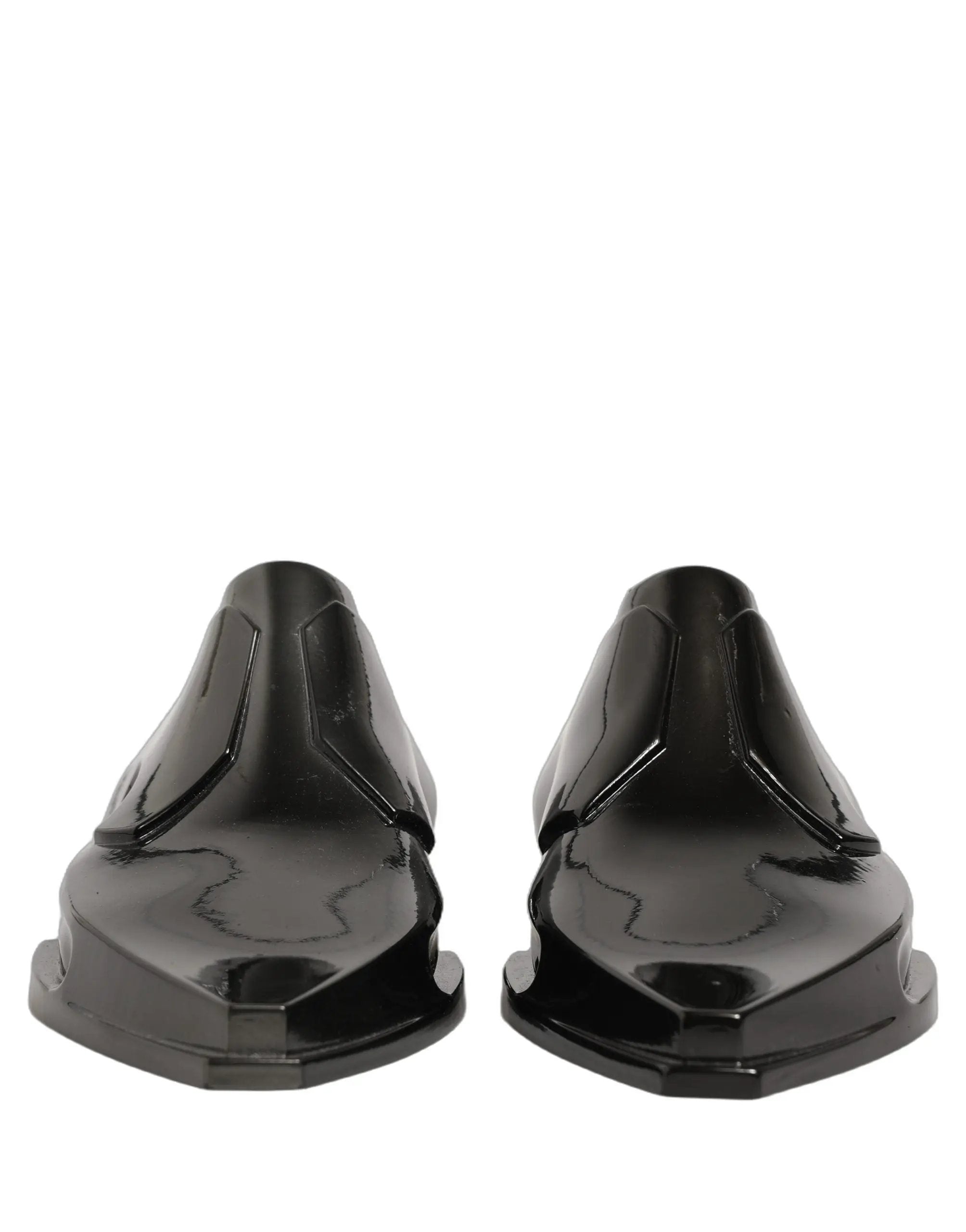 Robe Dolce & Gabbana Chaussures de ville en plastique noir brillant à enfiler