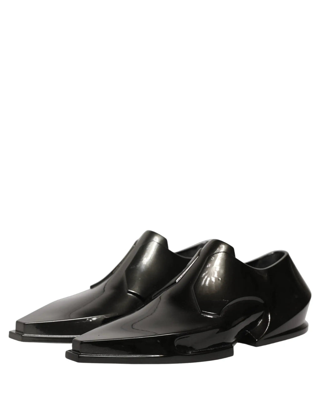 Robe Dolce & Gabbana Chaussures de ville en plastique noir brillant à enfiler