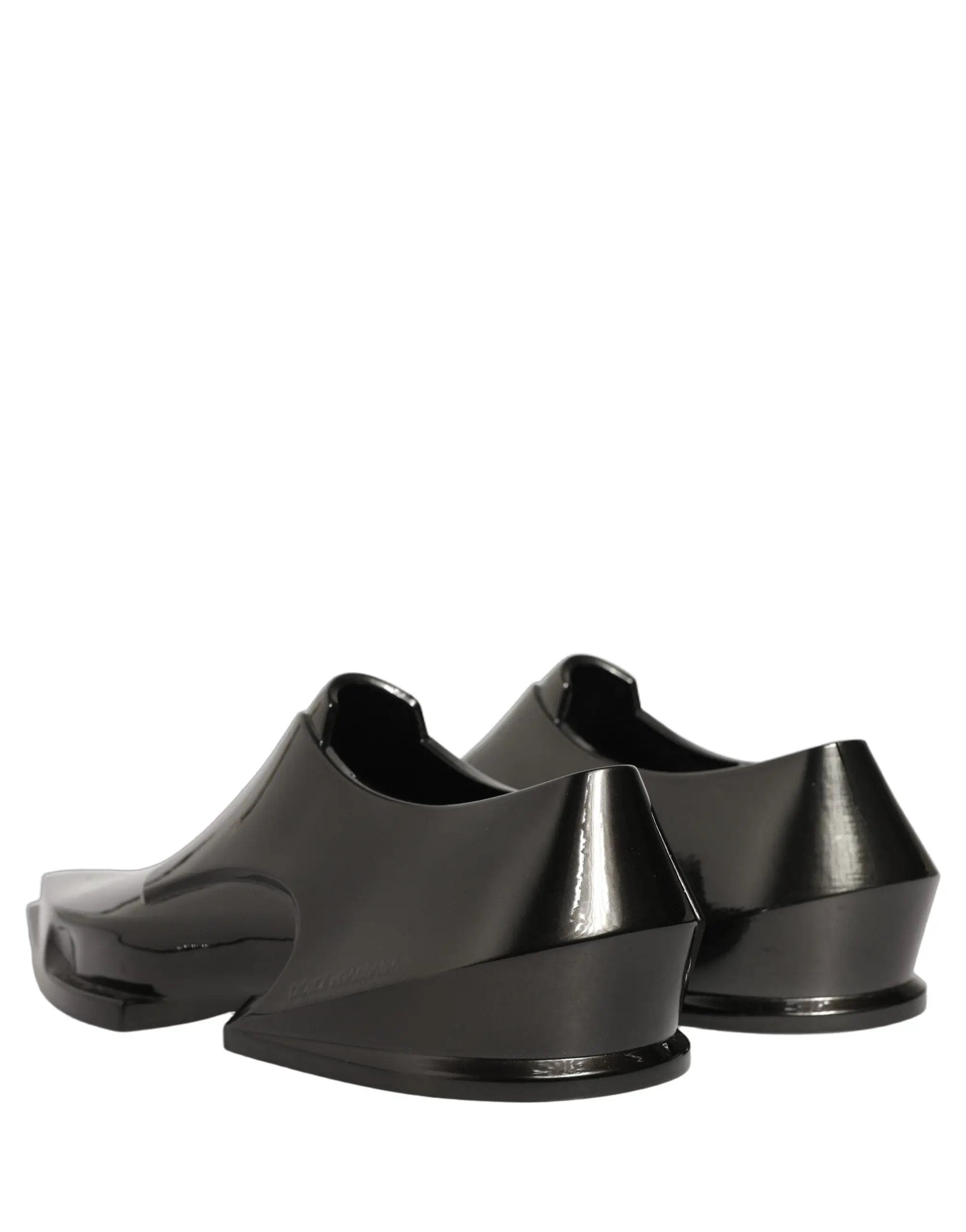 Robe Dolce & Gabbana Chaussures de ville en plastique noir brillant à enfiler