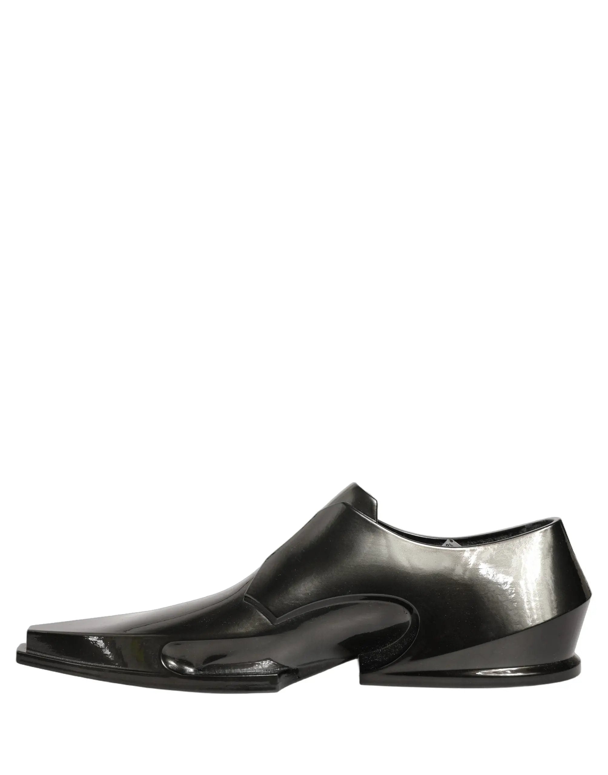 Robe Dolce & Gabbana Chaussures de ville en plastique noir brillant à enfiler