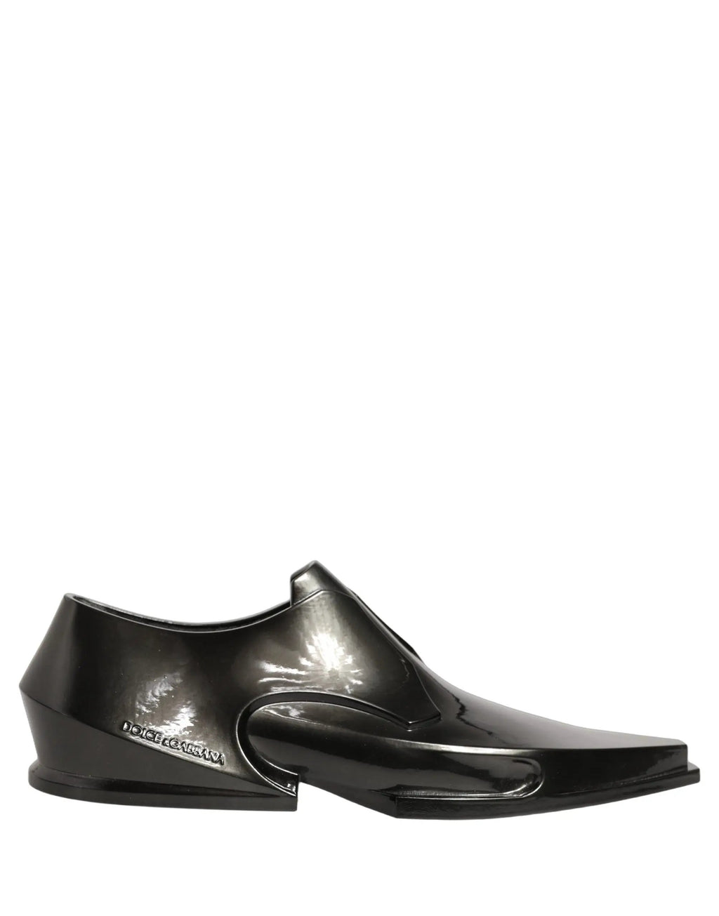 Robe Dolce & Gabbana Chaussures de ville en plastique noir brillant à enfiler