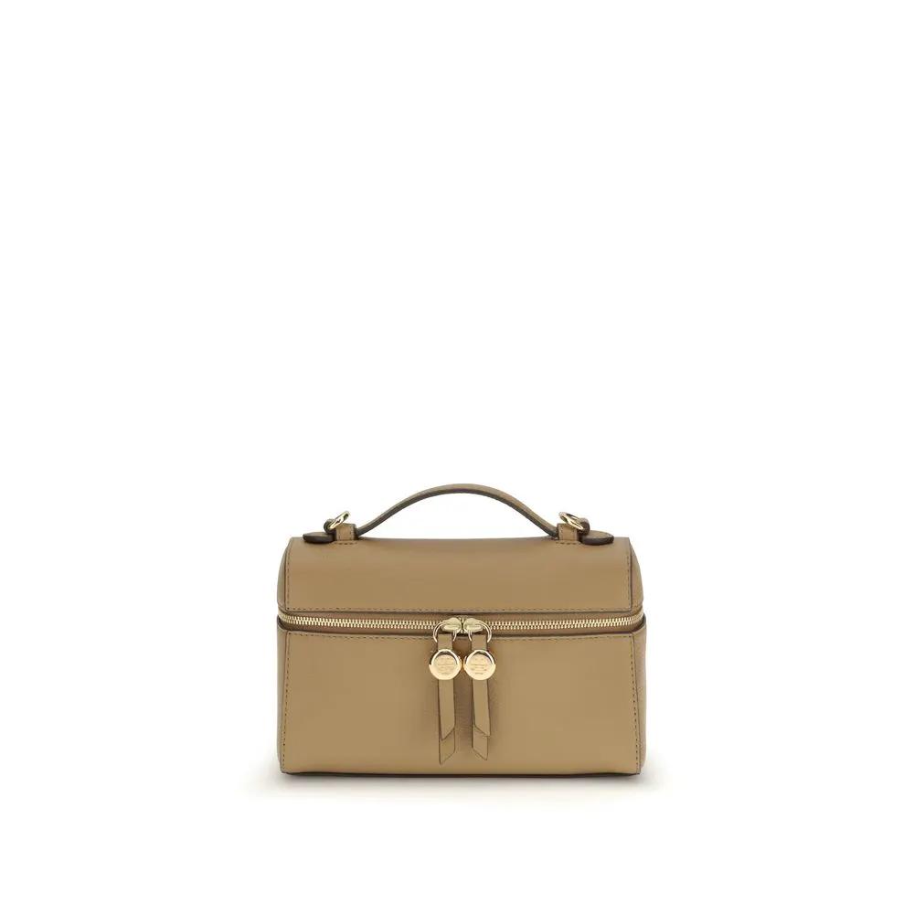 Sac à main Bos Taurus en cuir de veau beige Tory Burch