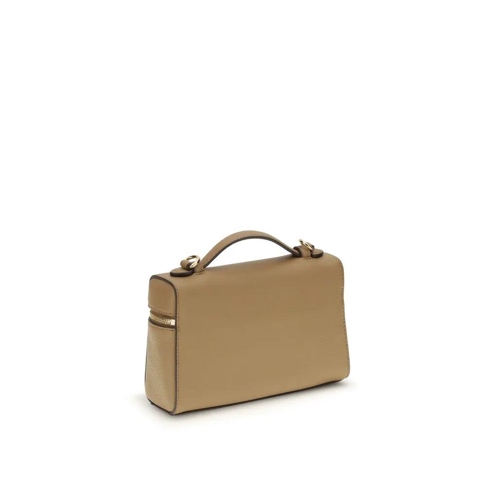 Sac à main Bos Taurus en cuir de veau beige Tory Burch