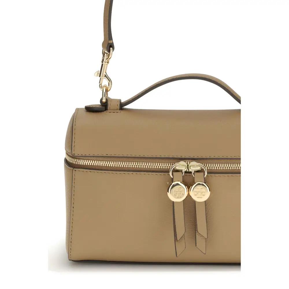 Sac à main Bos Taurus en cuir de veau beige Tory Burch
