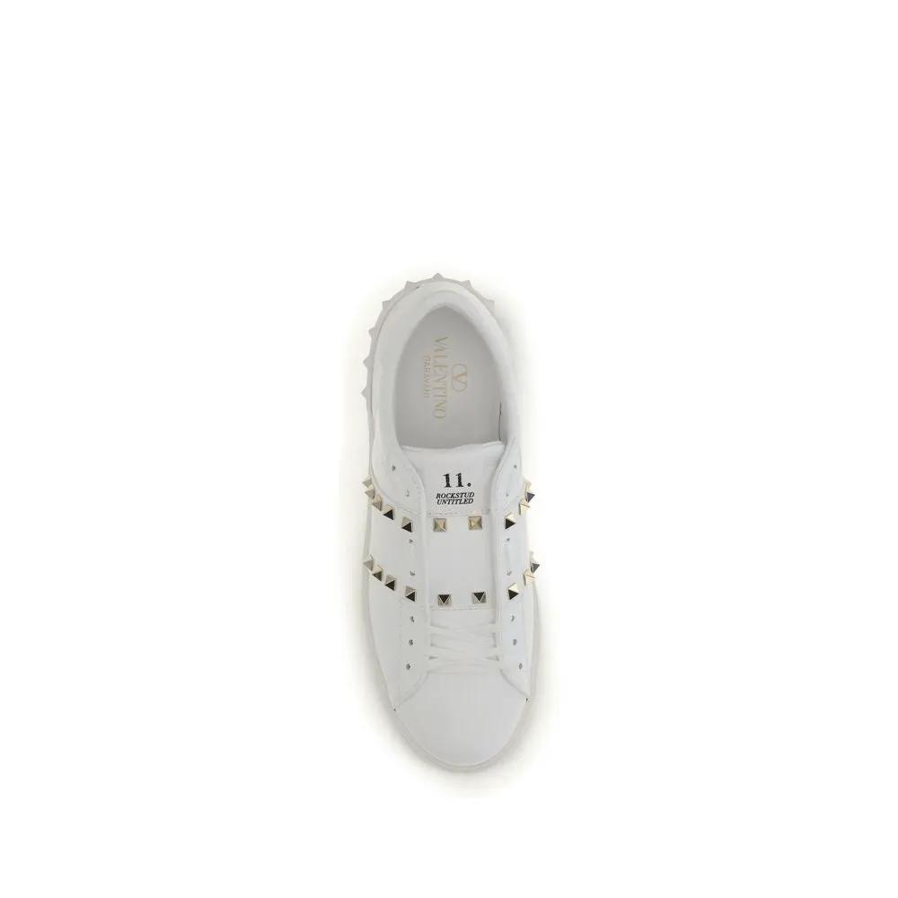 Valentino Garavani Baskets Bos Taurus en cuir de veau blanc