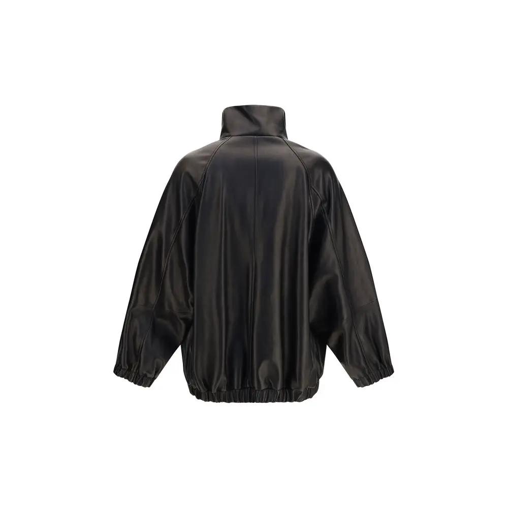 Veste en cuir Brunello Cucinelli noir en agneau Ovis Aries Aries