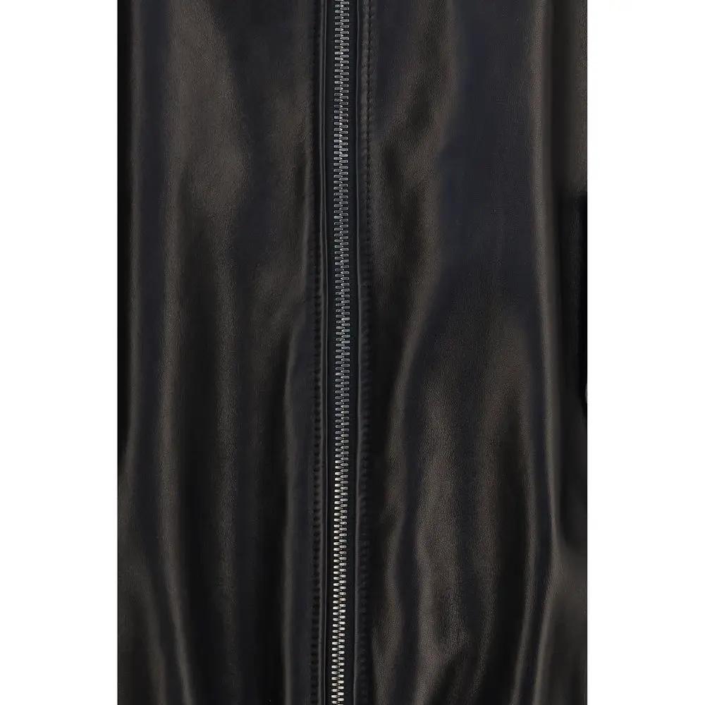 Veste en cuir Brunello Cucinelli noir en agneau Ovis Aries Aries