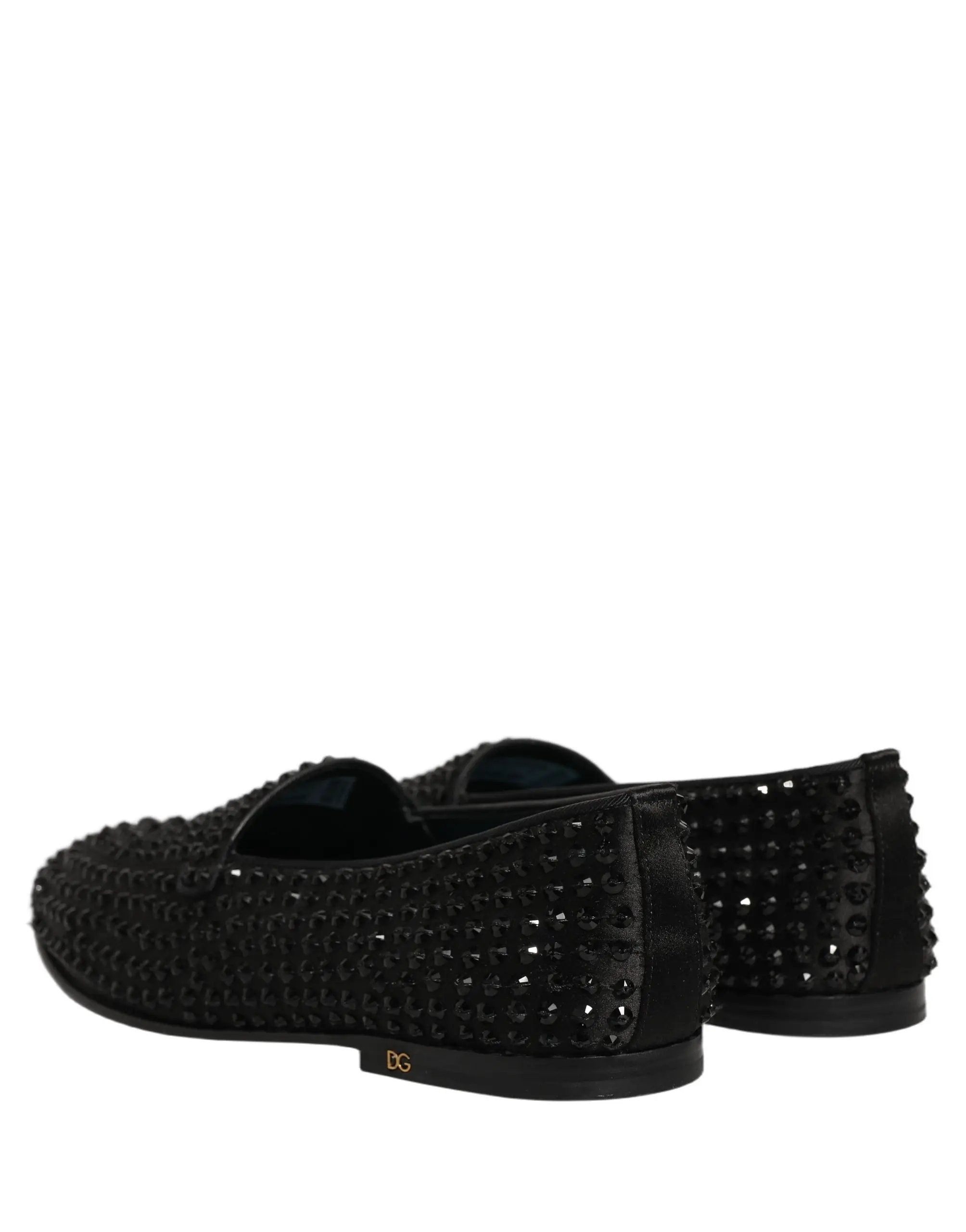 Chaussures Mocassins Dolce & Gabbana Noirs Ornés de Strass