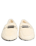 Chaussures mocassins Dolce & Gabbana en fourrure blanche et peau lainée pour homme