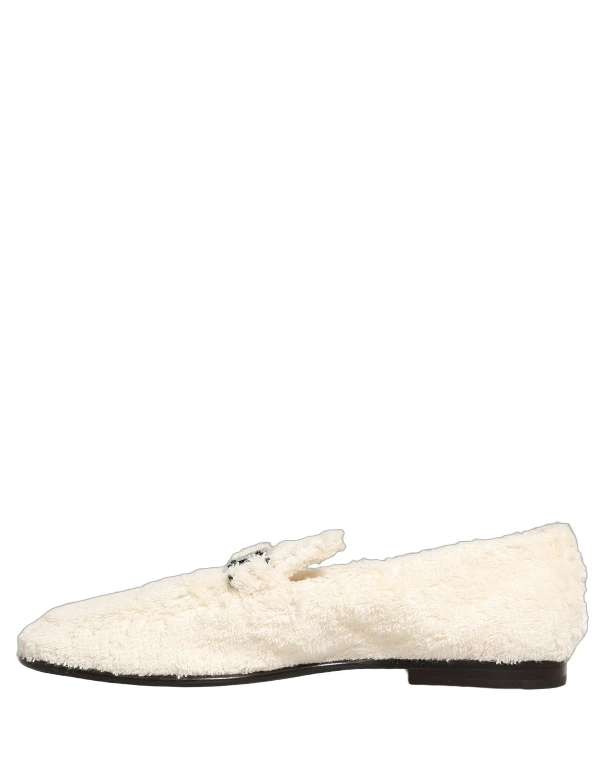 Chaussures mocassins Dolce & Gabbana en fourrure blanche et peau lainée pour homme