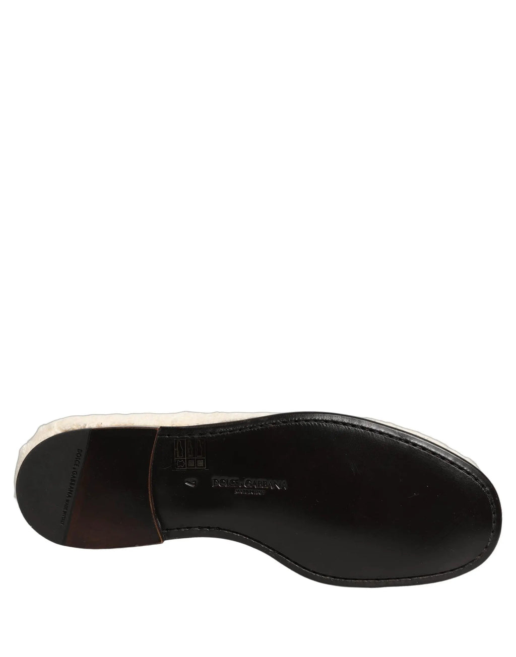 Chaussures mocassins Dolce & Gabbana en fourrure blanche et peau lainée pour homme