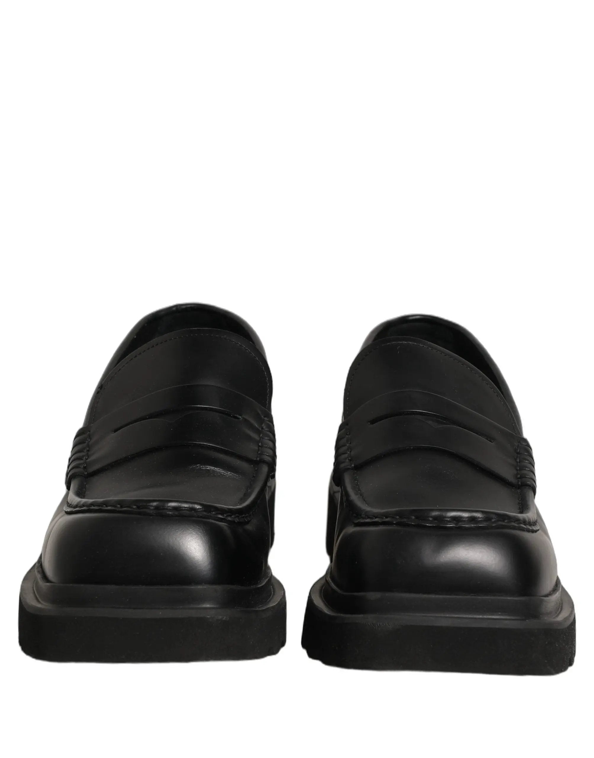 Chaussures Mocassins Habillés en Cuir de Veau Noir Dolce & Gabbana pour Homme