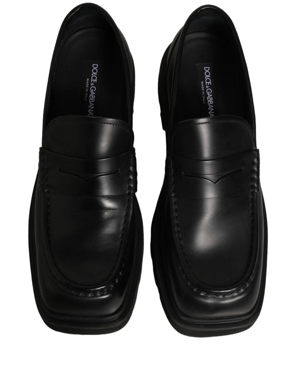 Chaussures Mocassins Habillés en Cuir de Veau Noir Dolce & Gabbana pour Homme