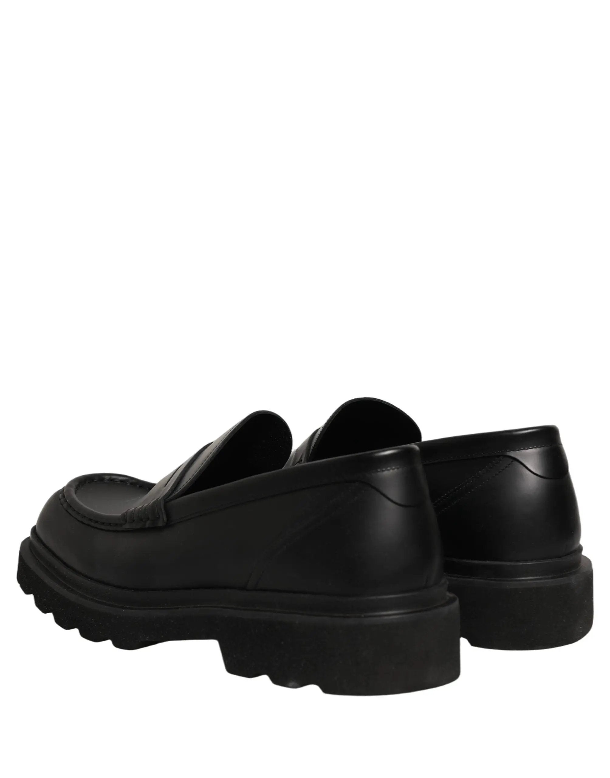 Chaussures Mocassins Habillés en Cuir de Veau Noir Dolce & Gabbana pour Homme