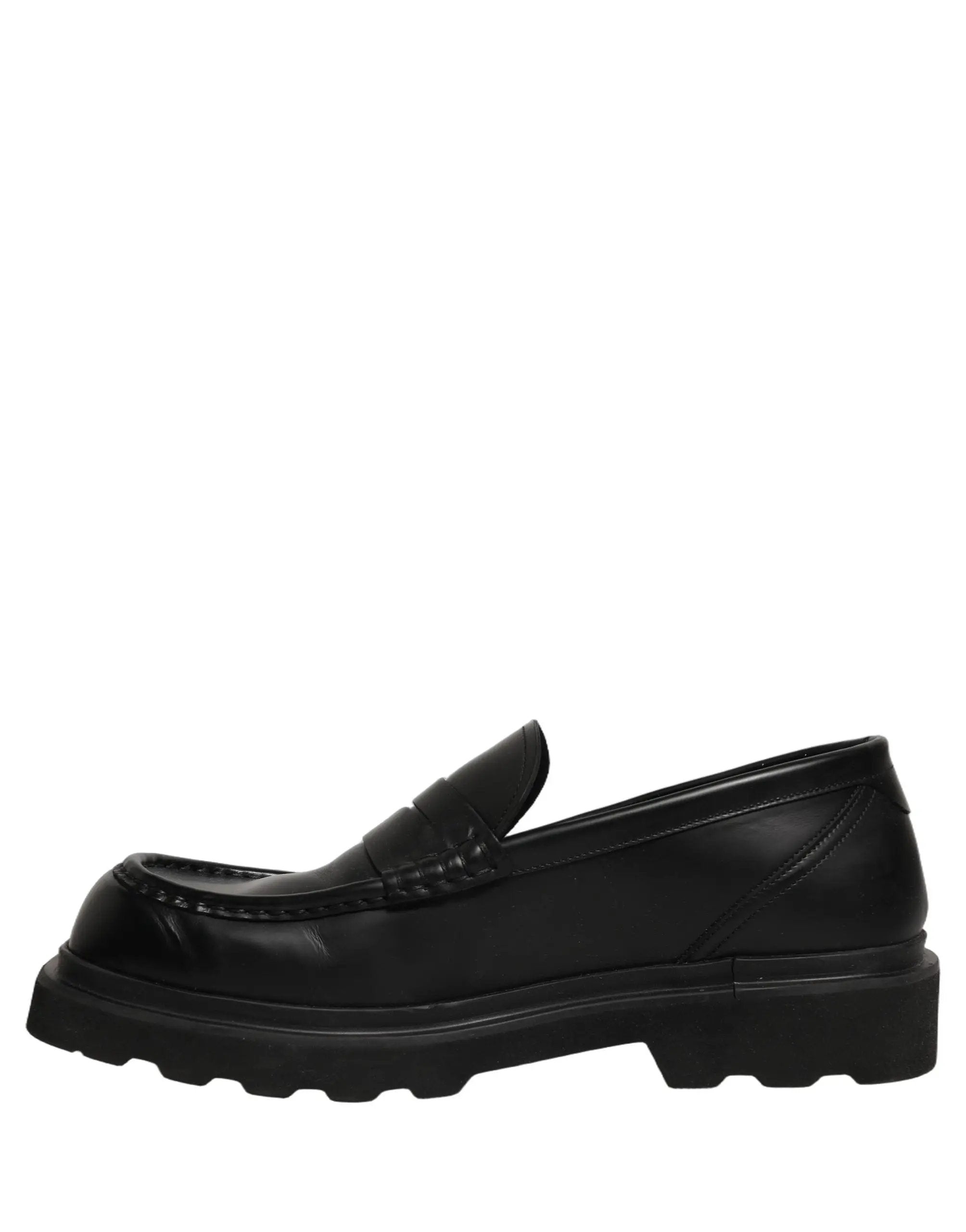 Chaussures Mocassins Habillés en Cuir de Veau Noir Dolce & Gabbana pour Homme