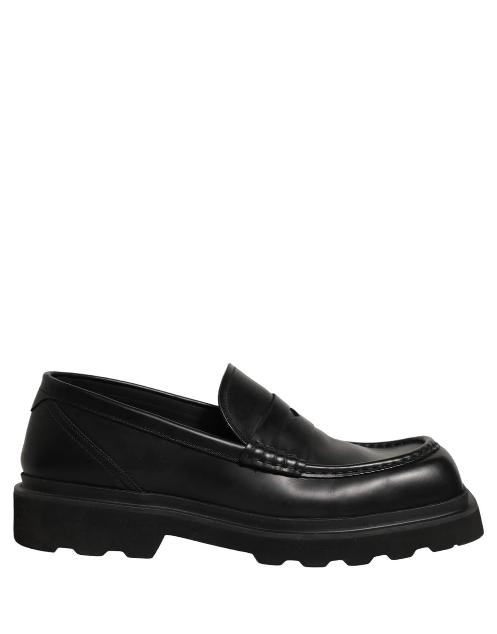 Chaussures Mocassins Habillés en Cuir de Veau Noir Dolce & Gabbana pour Homme