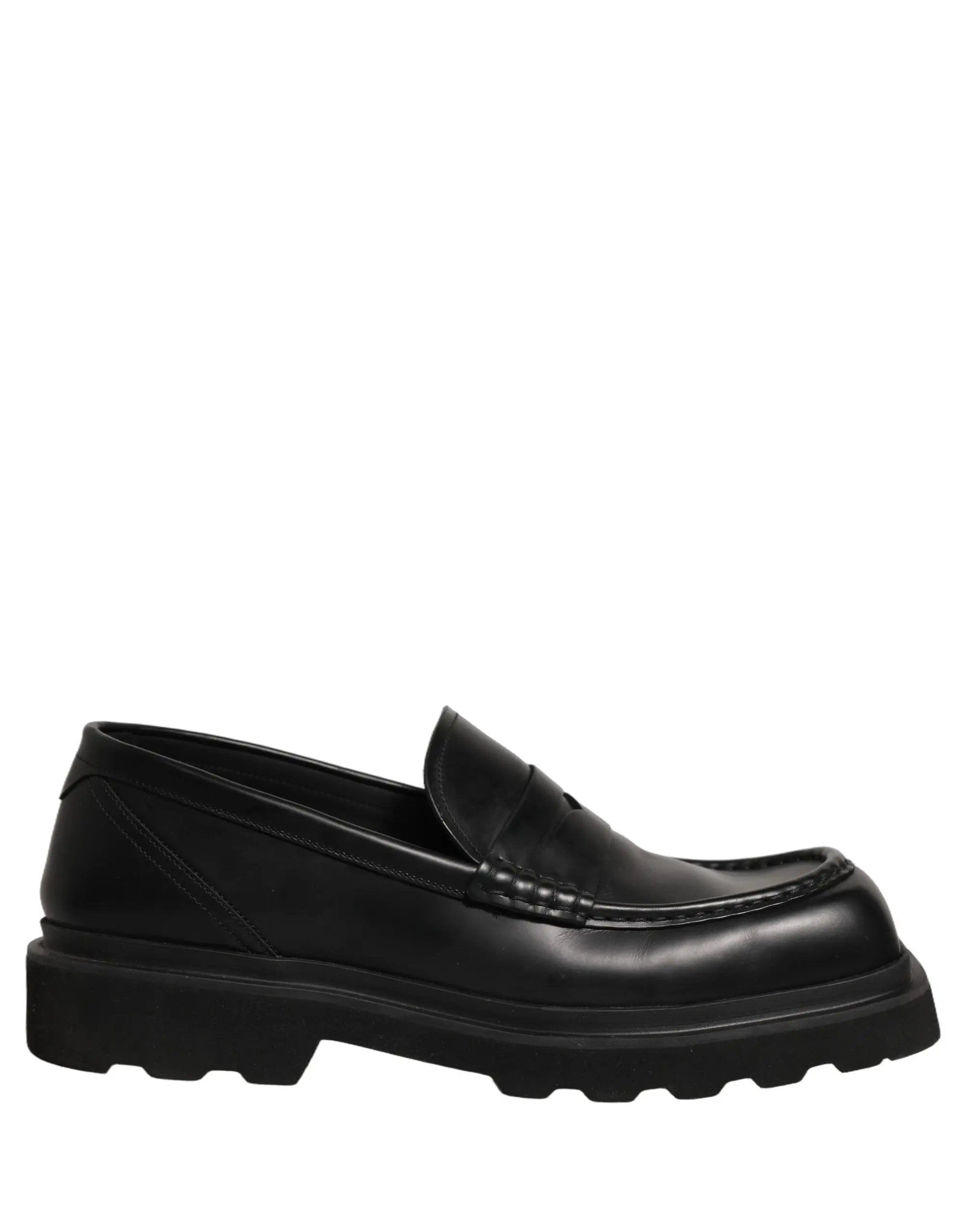 Chaussures Mocassins Habillés en Cuir de Veau Noir Dolce & Gabbana pour Homme