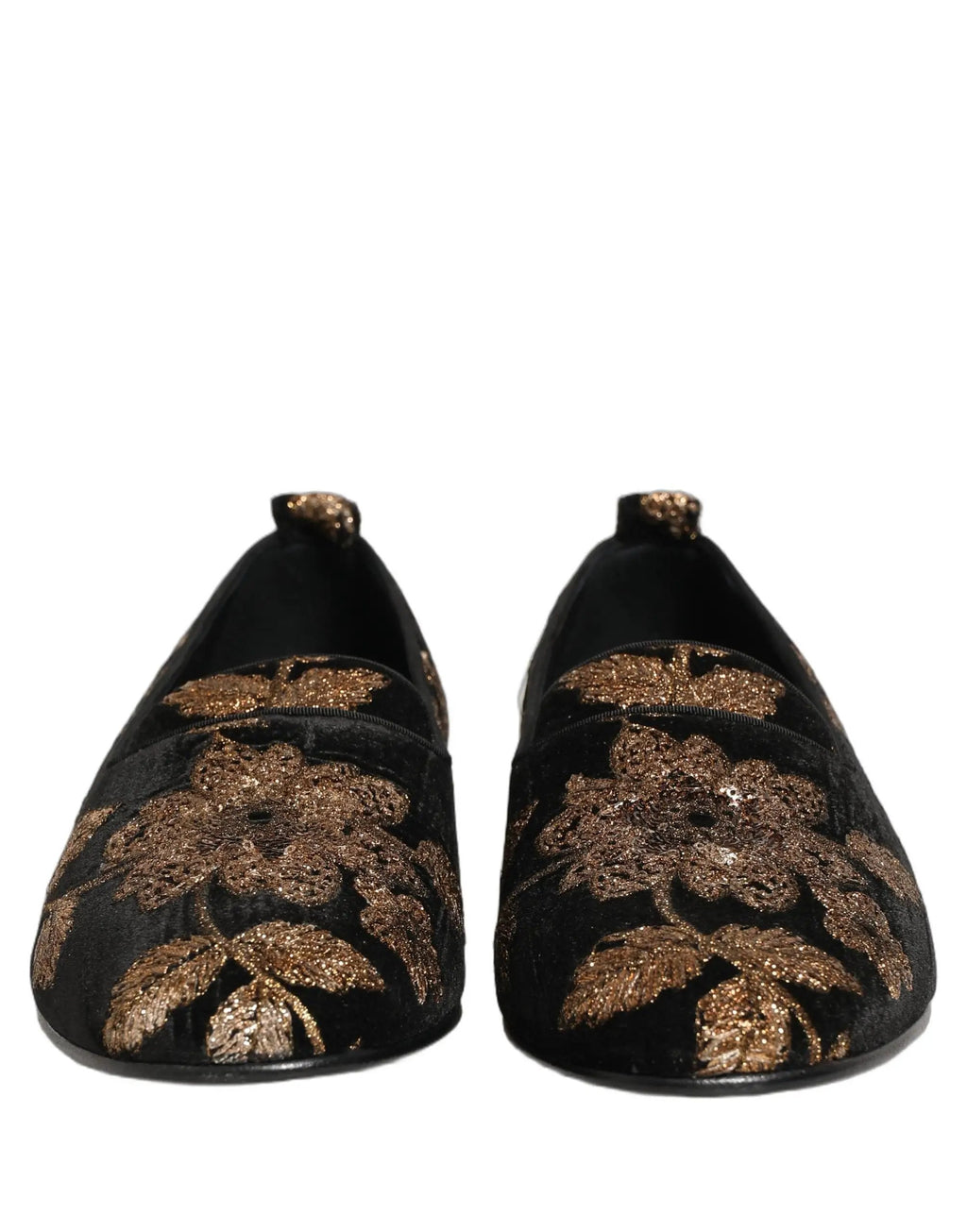 Chaussures mocassins Dolce & Gabbana en jacquard floral noir