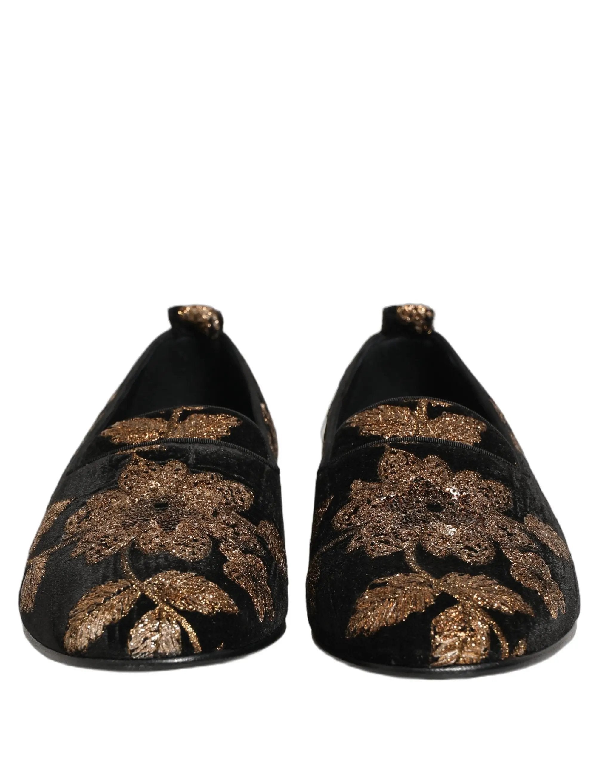 Chaussures mocassins Dolce & Gabbana en jacquard floral noir