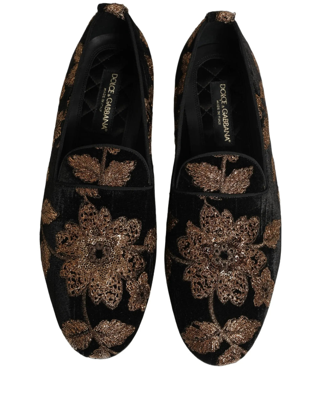 Chaussures mocassins Dolce & Gabbana en jacquard floral noir