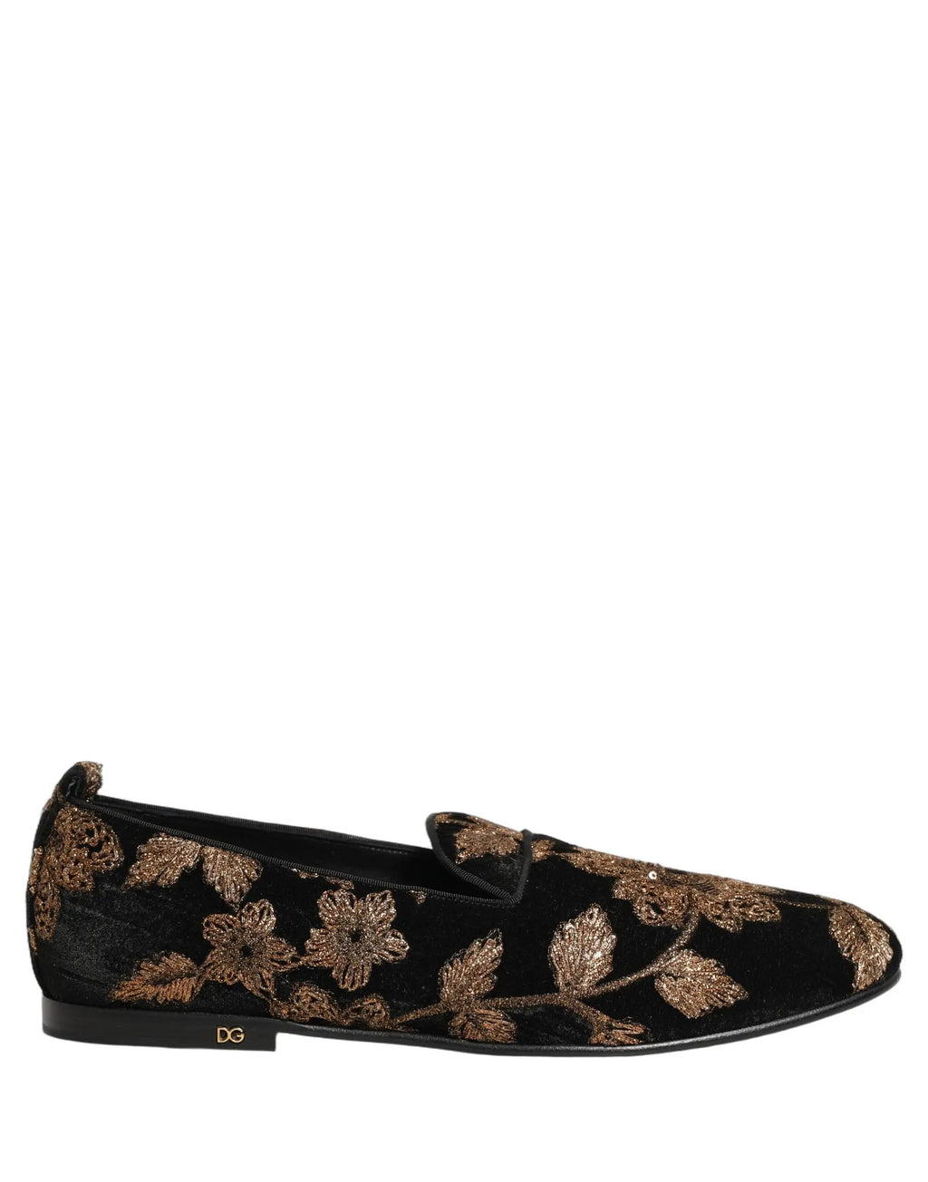 Chaussures mocassins Dolce & Gabbana en jacquard floral noir