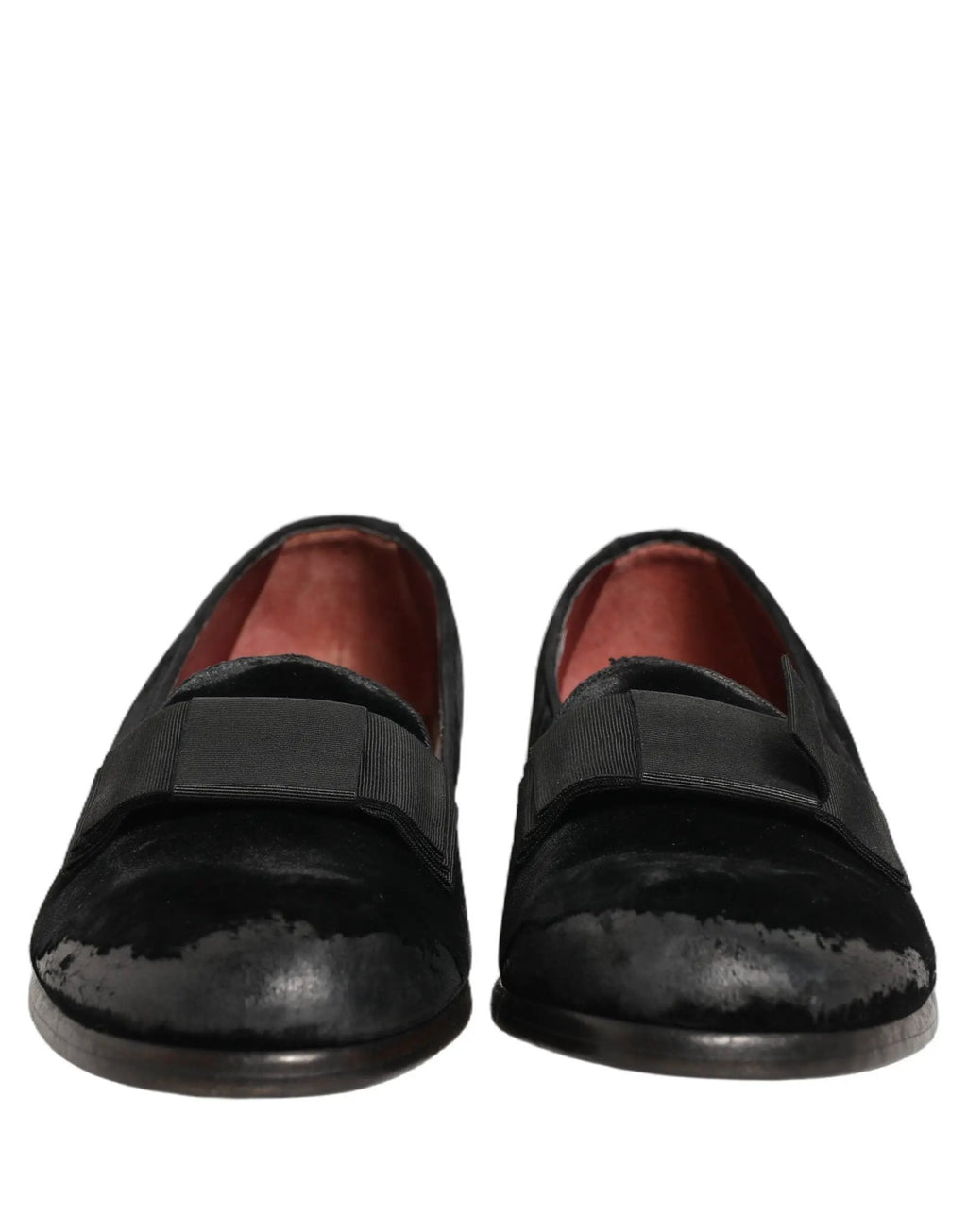 Dolce & Gabbana Black Velvet Loafers Formal Men Dress Shoes