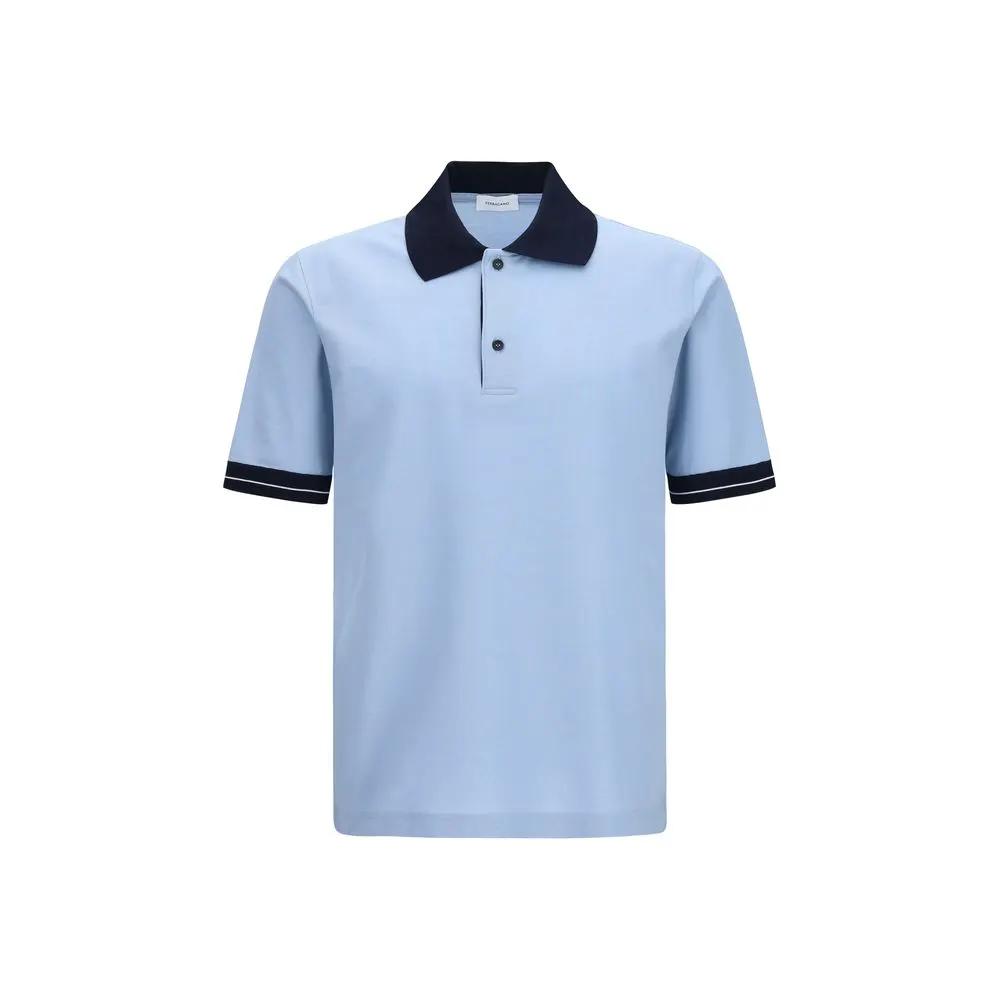 Polo Ferragamo bleu en coton