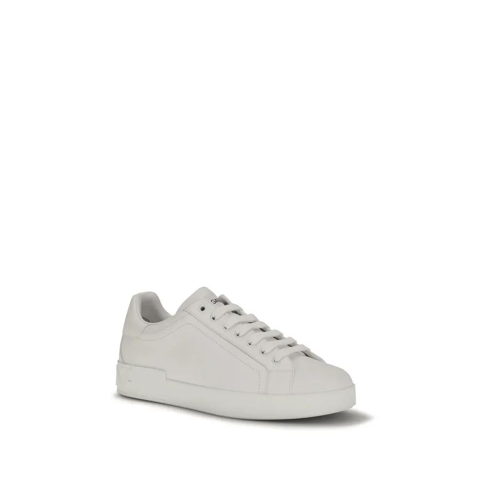 Baskets basses Dolce &amp; Gabbana Bos Taurus en cuir de veau blanc
